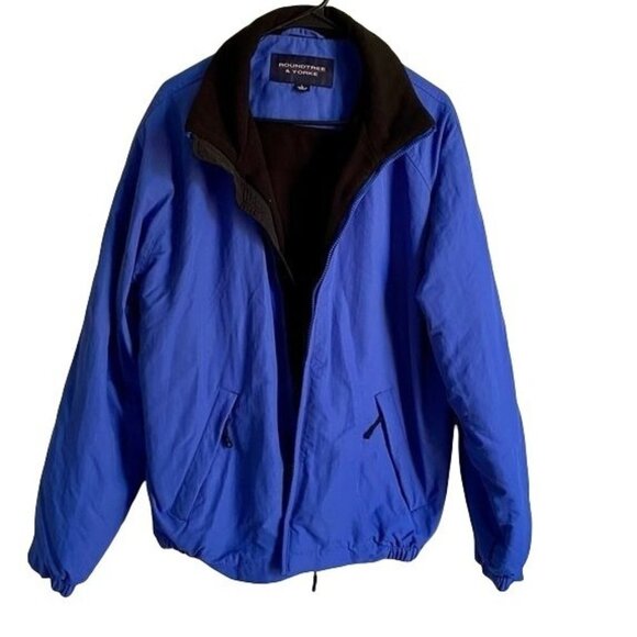 Roundtree And Yorke Full Zipper Blue Jacket Mens Large - Picture 1 of 8